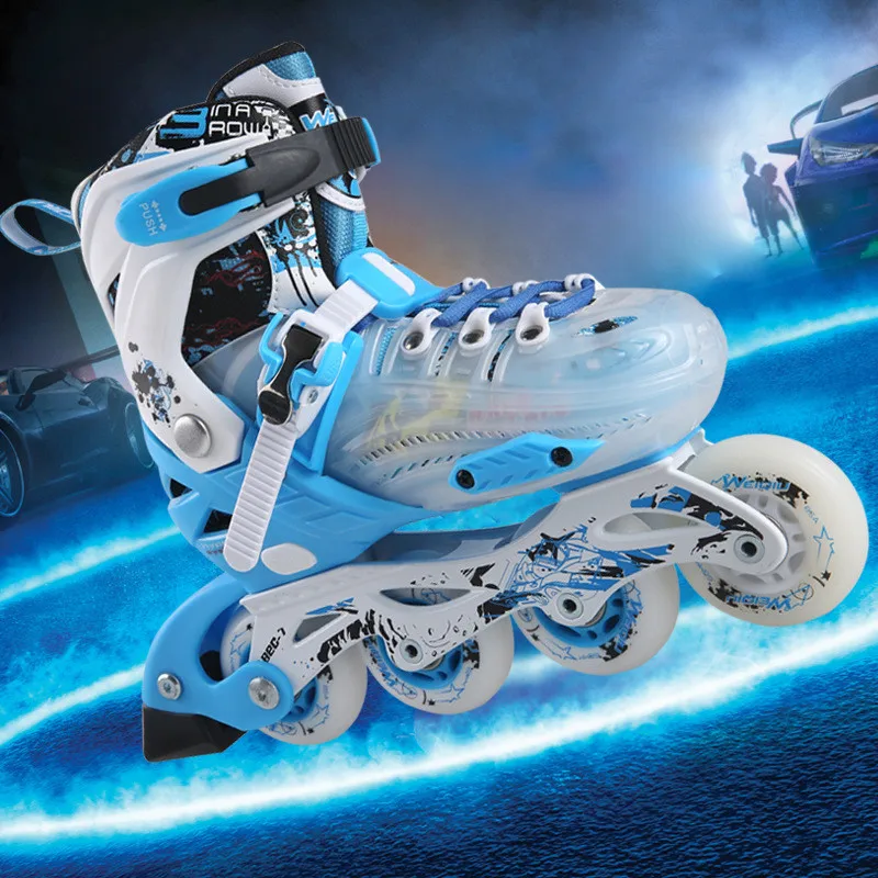 الأطفال مضمنة الأسطوانة التزلج على الجليد سباق التعرج الشارع فرشاة التزلج للأطفال بو عجلة للجنسين قابل للتعديل رياضية مع بكرات IA105