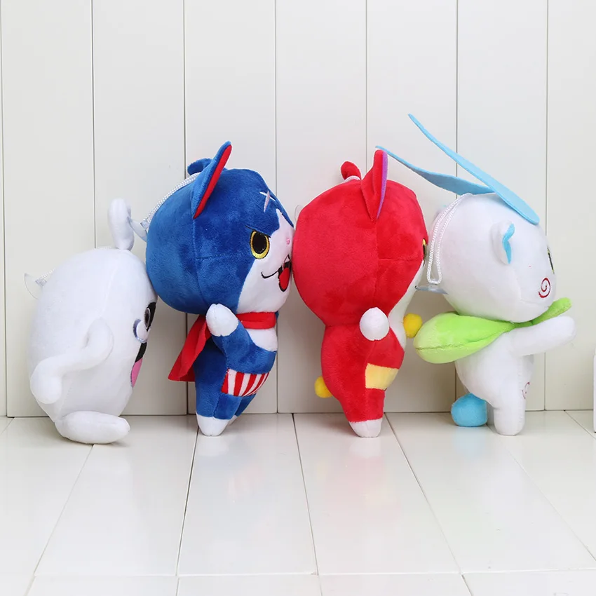 4 шт./лот Yo kai Yokai часы плюшевые игрушки 20 см кавайные Youkai Jibanyan Komasan шепот Плюшевые