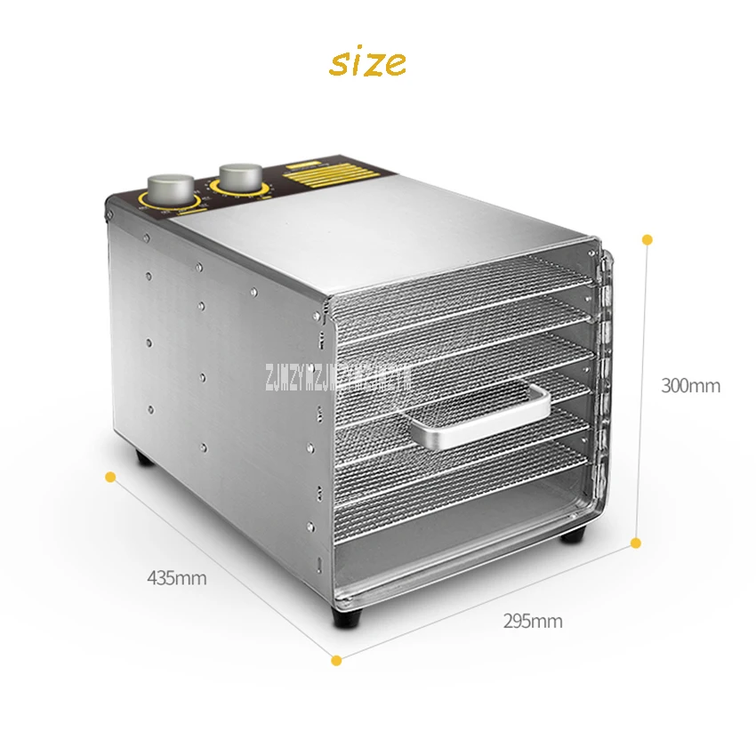 ST-03 Нержавеющая сталь Еда осушитель воздуха 6-Слои бытовой электрический Овощной Мясо Фрукты сушилка лекарственные Материал Еда Дегидратор