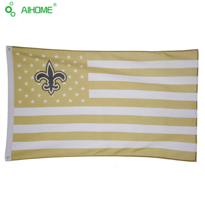 150 90cm New Orleans Saints USA Team Flag Banner With American Stars and Stripes Banners High