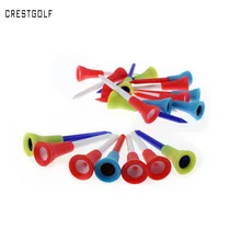 70mmX 50 Pcs/bag Multi Color Plastic Golf Tees 70mm Durable Rubber Cushion Top Golf Tee Golf Accessories