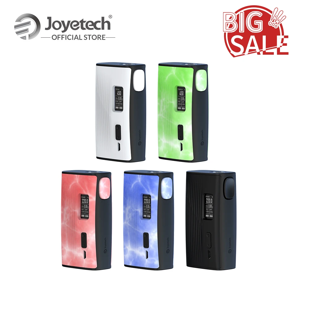 

Clearance Original Joyetech ESPION Tour Mod Output 220W Wattage POWER/TEMP(NI/TI/SS)/TCR Mode Electronic Cigarette