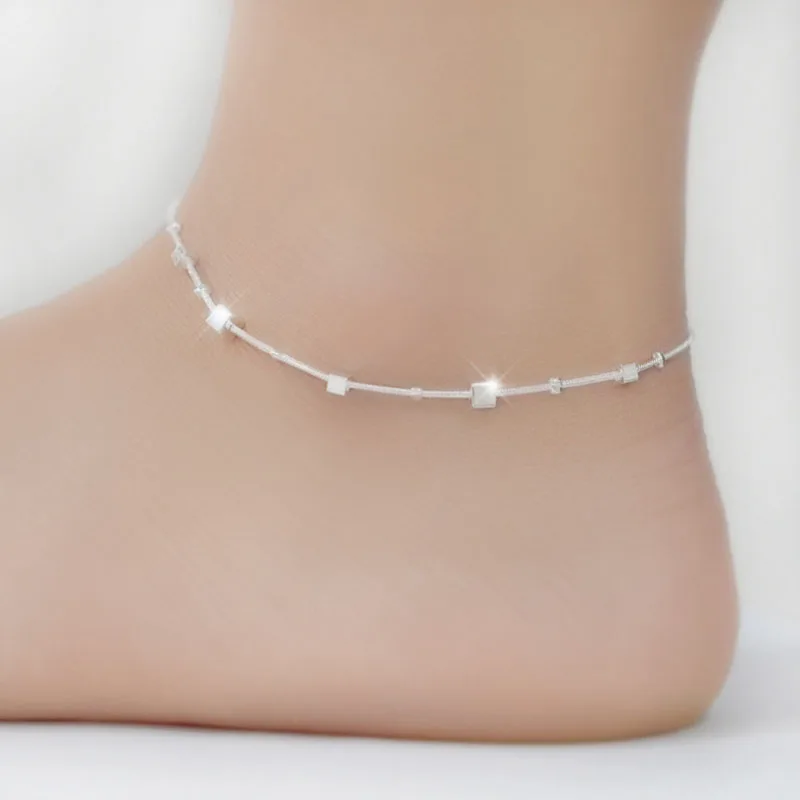 1 шт. простой Серебристые звезды бусинами регулируемые браслеты Высокое качество Мода для ног цепь - Окраска металла: 01