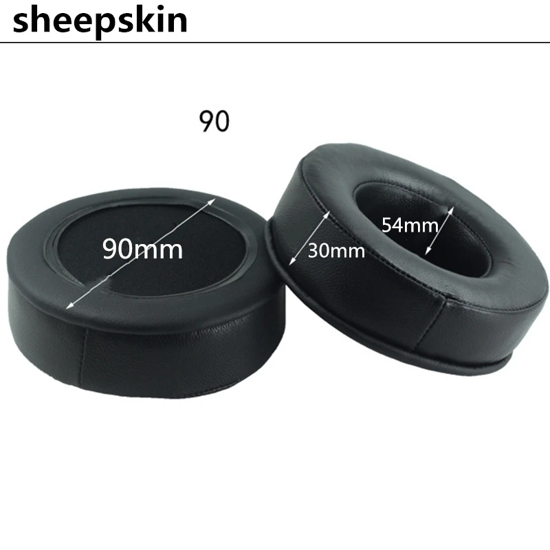 90 мм овчины Замена пены амбушюры подушки для sony MDR-V700 Z700 для Sennheiser HD424 HD205 HD440 наушники - Цвет: sheepskin