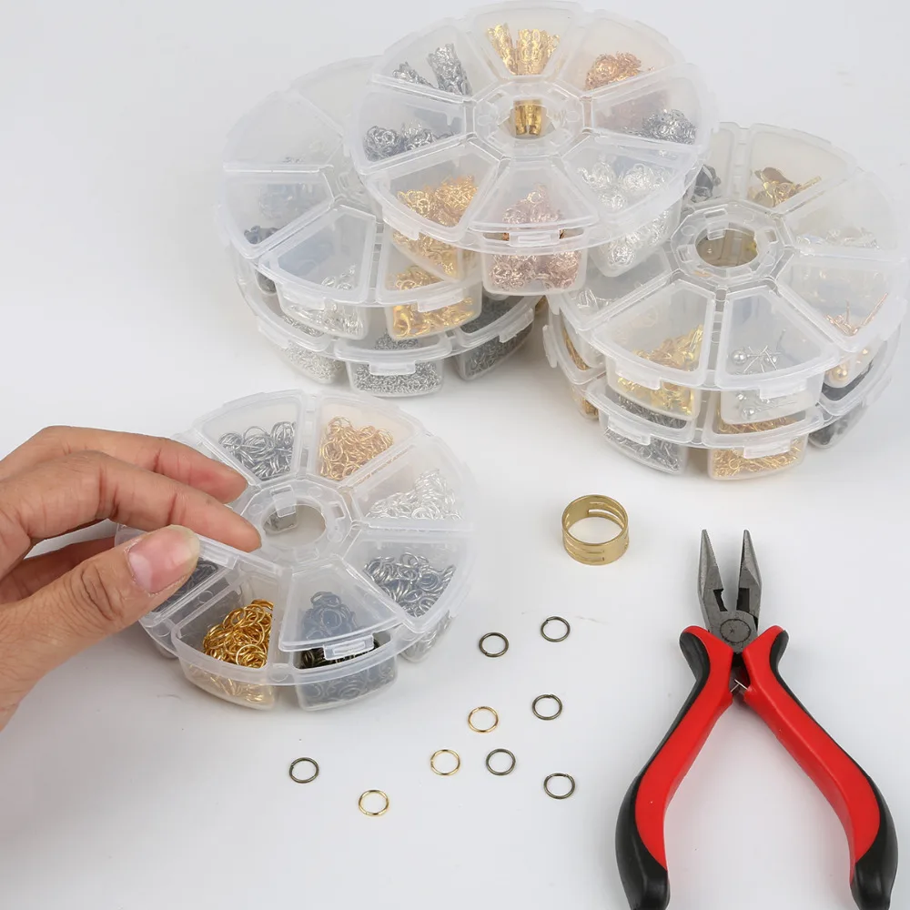 

Multi options Open Jump Rings/End Caps/Eye Pins/Lobster Clasps Beads Kit DIY Jewelry Making Findings & Components
