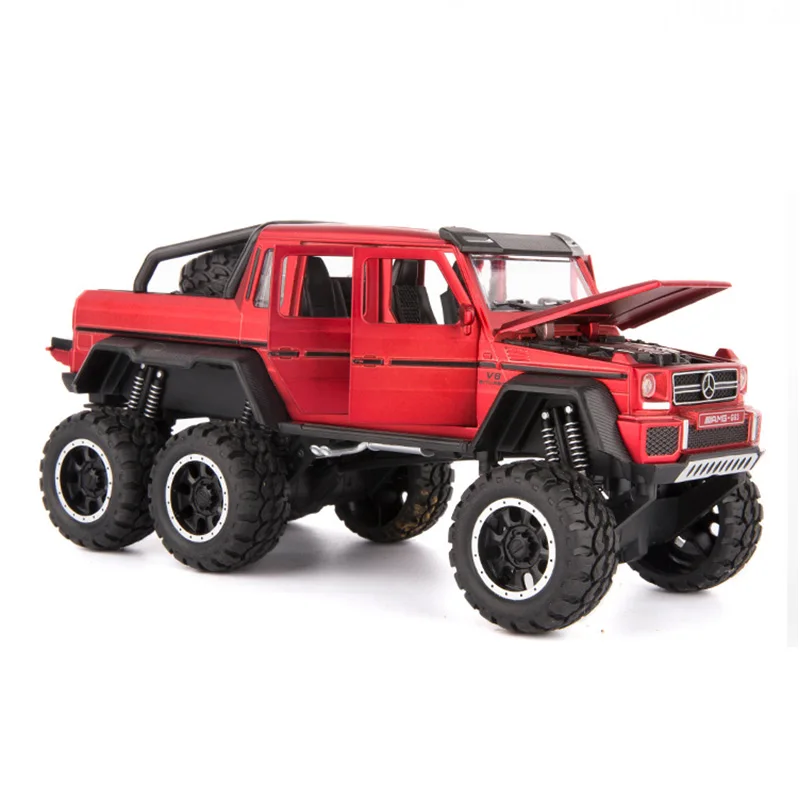 

1:32 Benz G63 AMG Car model toy metallic material 6-wheeled off-road vehicle Sound and light pull back Toy model car decoration
