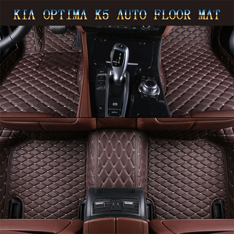 

Car Floor Mats For Kia Optima K5 2011-2017 Foot Carpets pad mat Step Embroidery Leather Car Interior Mats heavy duty carpet