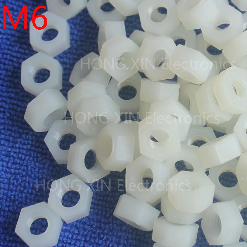 

M6 1 pcs white nylon hex nut 6mm plastic nuts Meet RoSH standards Hexagonal PC Electronic accessories Tools etc high-quality