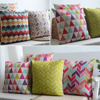 

Fresh geometric pillow Nordic geometry cushion Linen pillowcase waist throw pillow home decorative sofa cushions