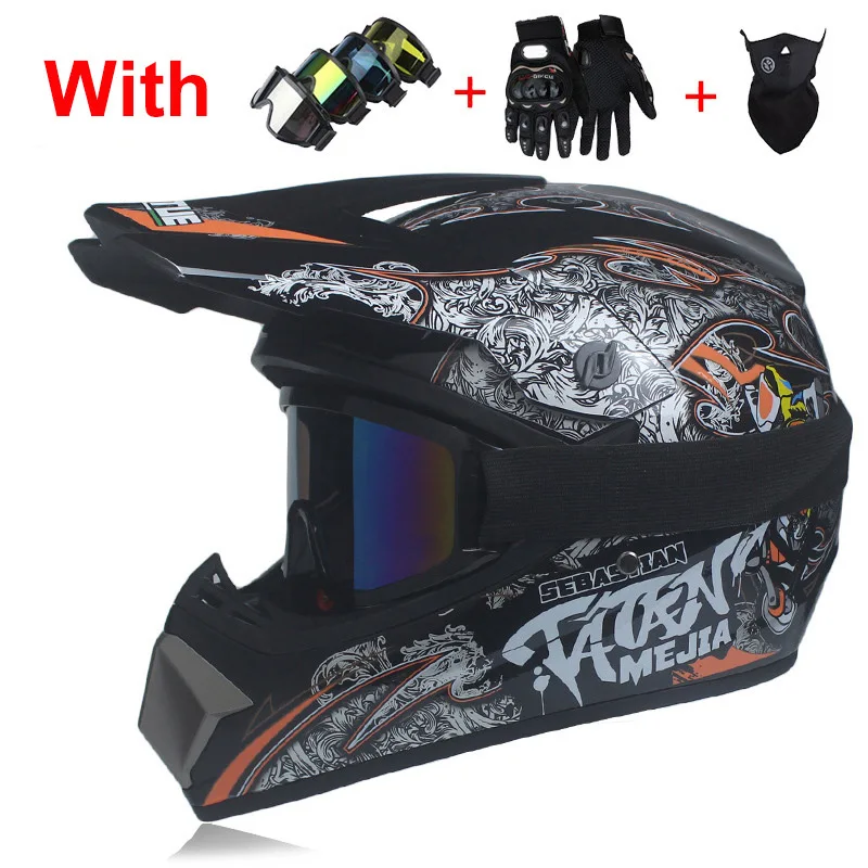 

Motocycle Helmet Light Off Road Racing Bicycle Motocross Helmet Adult with Gloves/Goggles/Mask