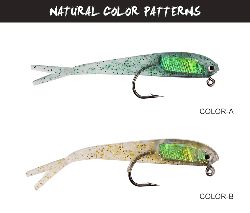 Spinpoler 5 PcsLot Soft Simulation Bait 7.5cm 5.5g Soft Fishing Lures Silicone Baits Lead Head Jig Swimbait For Winter Fishing  (5)