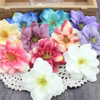 

50pcs simulated artificial decoration small blue wildflower head DIY silk wedding flowers home decoration high quality