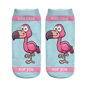 

RUNNING CHICK pink bird running chick digital photo printed ankle socks women