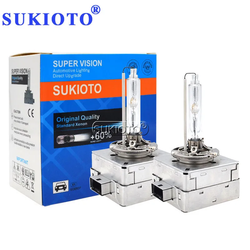 SUKIOTO 35W Xenon D1S D3S Xenon HID Bulb 4300K 5000K 6000K White 8000K Car Headlight Replacement Bulb 35W 55W D3S D1S Xenon Bulb (1)