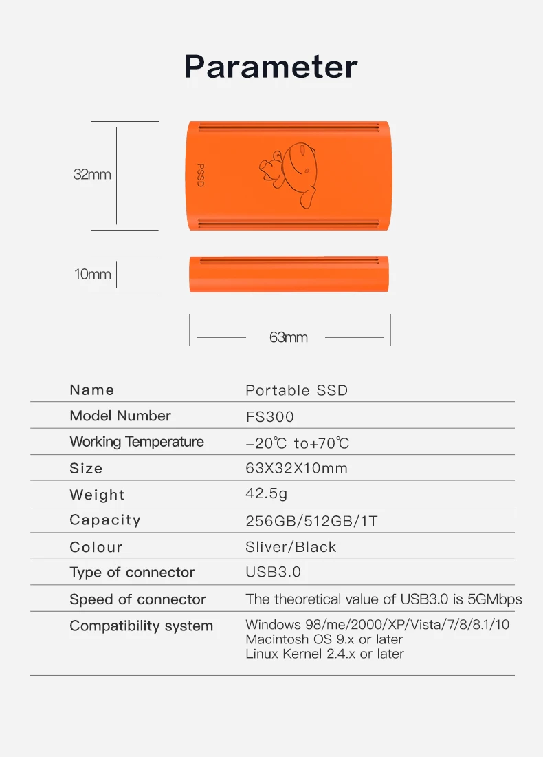 DM F300 внешние твердотельные накопители 256 ГБ Портативный SSD Внешний жесткий диск 512гб hdd для ноутбука с USB 3,1 типа C