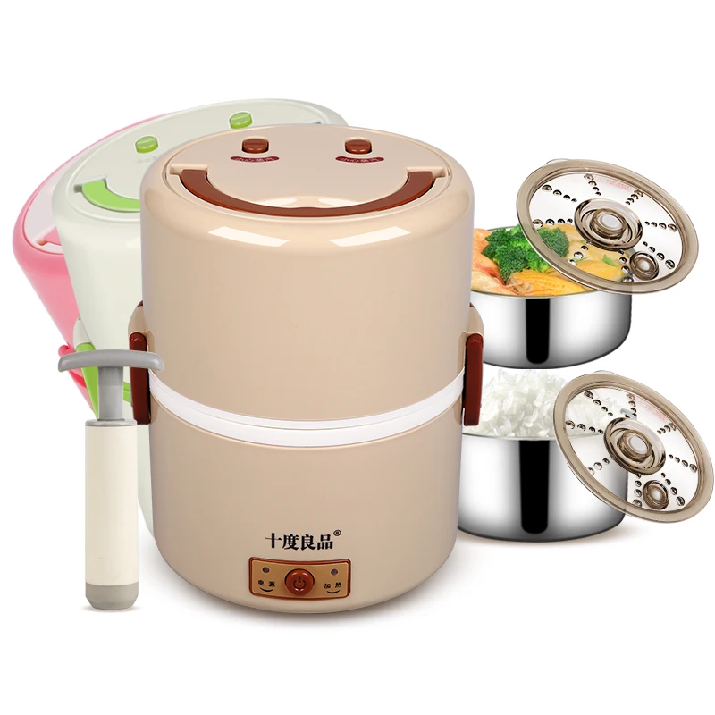 

Double Layer Independent Vacuum Preservation Electric Lunch Box Plug-in Insulation Heating Lunch Box Cooking Steamed Rice Cooker