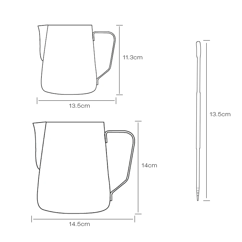 Кружка для взбивания молока из нержавеющей стали, кремовая чашка, взбиватель сливок для кофе, латте, художественный кувшин с носиком, прочный кухонный кофе 600 мл 1000 мл