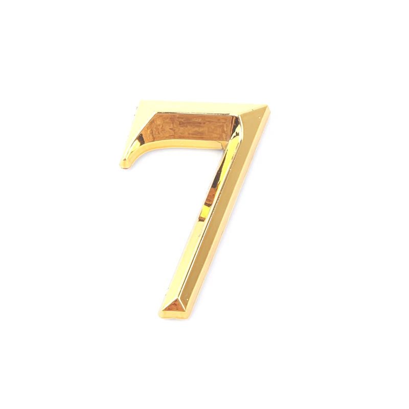1 шт 5 см номерная пластина 0,1, 2,3, 4,5, 6,7, 8,9 Современная Золотая табличка номер квартира/отель/автомобиль DIY логотип наклейка пластина - Цвет: 7