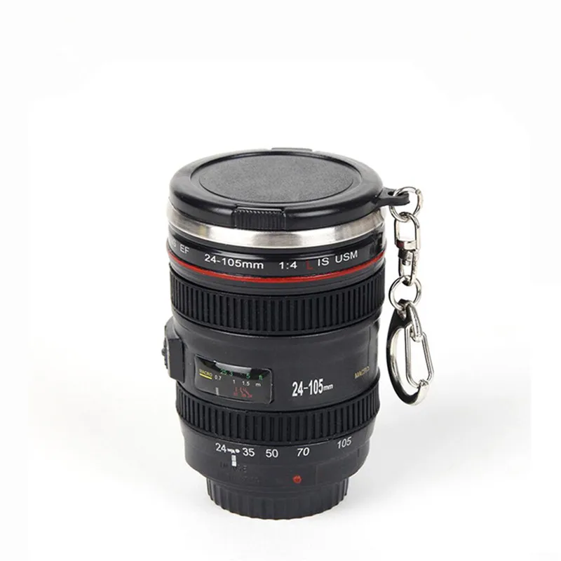 50 ml de la Lente de la cámara Tazas ABS + Acero inoxidable emulación Cámara termo de agua de la taza de botella de Whisky de copas de vino para acampar al aire libre