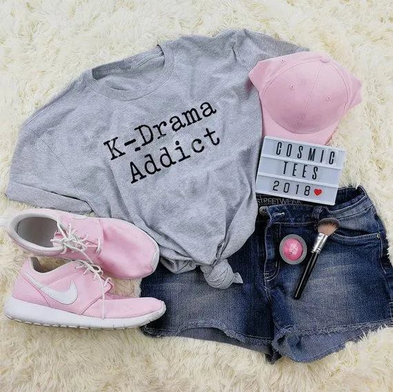 Sugarbaby k drama addict Tee k pop Футболка Harajuku модная футболка с короткими рукавами Tumblr топы с вырезом лодочкой K-POP футболка