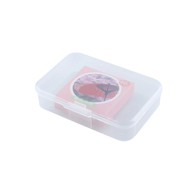 1 pz nuova piccola collezione di plastica trasparente con coperchio ... Contenitori in plastica trasparente
