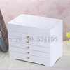 Caja de madera con espejo para joyas, versión mejorada, caja de almacenamiento, muestra de regalos, joyería, Lagre, cofre de envase, caja de regalo ► Foto 2/6