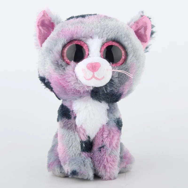 Ty Beanie Боос черный микс принт Цвет Cat плюшевые игрушки куклы для девочек 6 "15 см