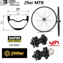 Высокомодульный углерод фирмы Toray fiber 29er MTB колеса для XC AM 27 мм ширина 23 мм Глубина горный велосипед колесная установка с Powerway M42 вытягивание вдоль оси центр