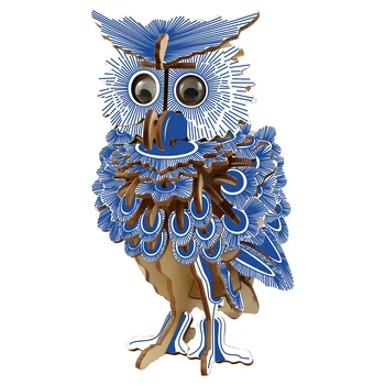 

MrY Wooden Puzzle Game Woodcraft Owl DIY 3D Wooden Owl Puzzle Assembly Toy Gift for Children Adult Children Birthday Gift Toy