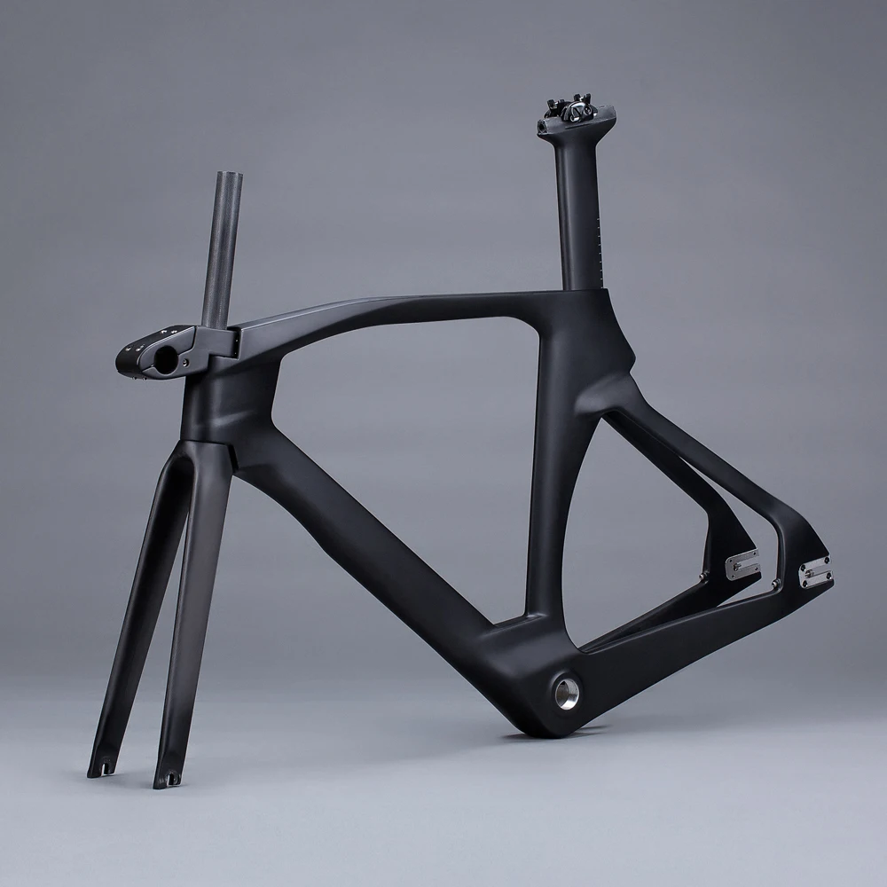 Sale Full Crabon Fiber Track Bike Frame FM208  Fixed Gear Frame With Fork Seat Post Stem 1-1/8" Headset Bike Carbon Bicycle Frame 0