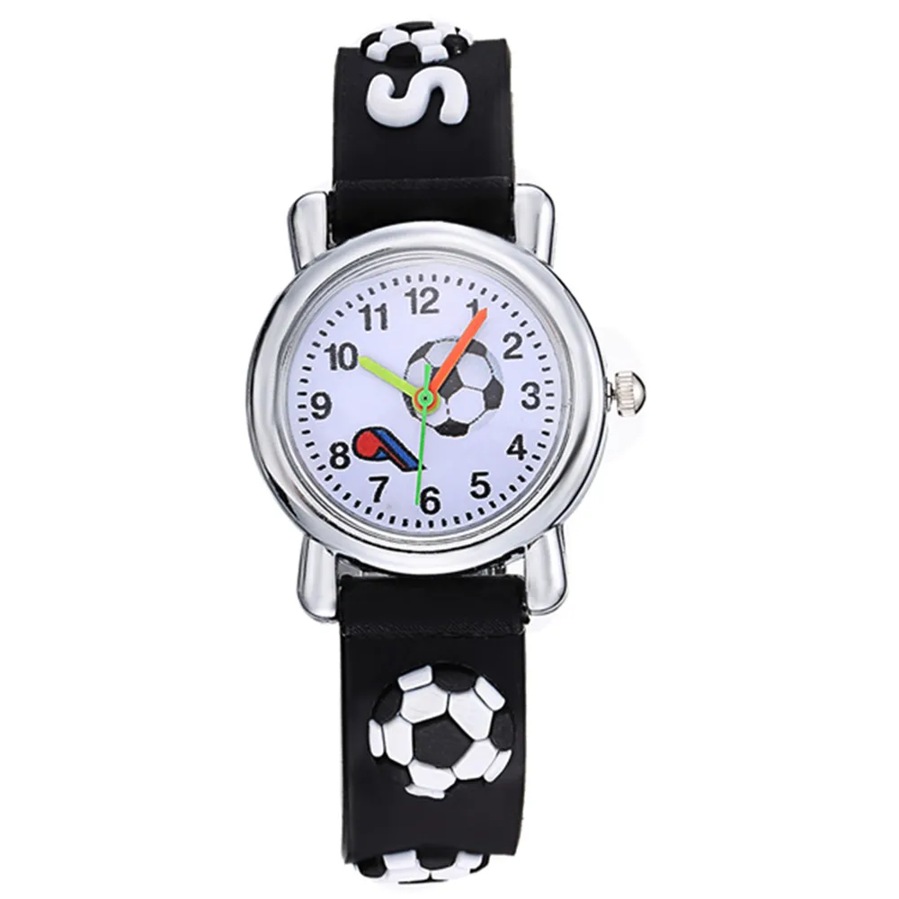 

Lovely Top Brand Children Watches Silicone Quartz Watch Wrist Clock 3D Football Engraved Boys Sport Clock Girl Wristwatch Gift