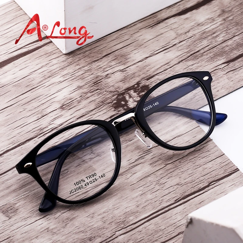 ﻿Buy A Long Eye Glasses Frames for Women Fashion Optical Round Eyeglasses Men Eyewear