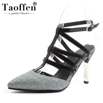 

TAOFFEN Gladiator Plus Size 32-48 Party Spring Sandals Daily Office Ladies Wedding Summer Shoes Women Work Sexy Club Sandals