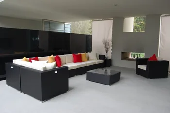 

Comfortable Designs Outdoor Indoor Rattan Furniture 9 Piece Wicker Patio Sectional Sofa Set