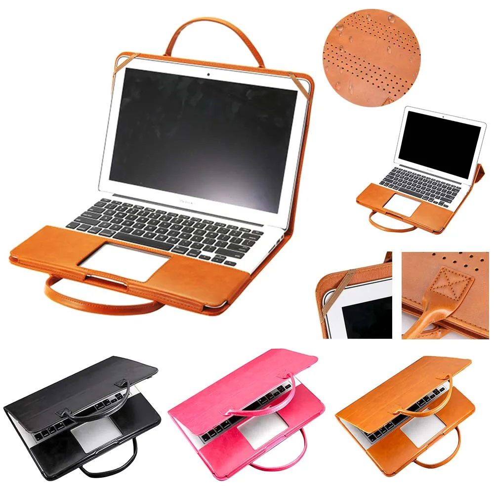

Eagwell Protect Case Bag With Hand Strap For macbook air pro 11.6" 12" 13.3" 15.4" PU Leather Laptop Notebook Case Pouch