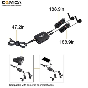 Image 3 - Comica CVM D03 Dual Lavalier Lapel Microphone with Mono/Stereo Clip on Interview Microphone for Cameras Camcorders& Smartphones
