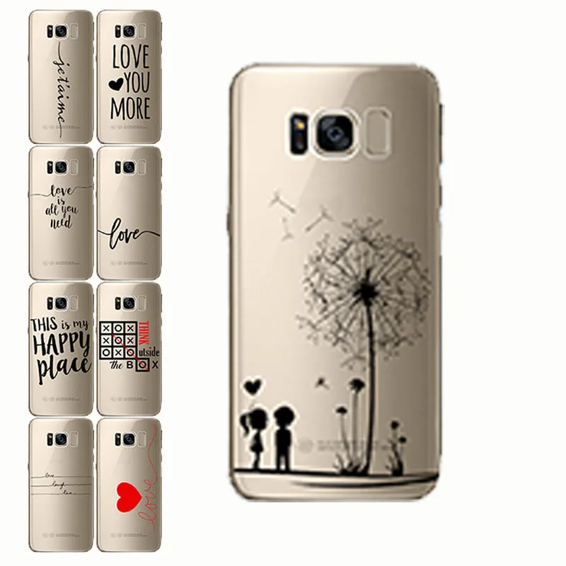 

Love French Portuguese Words Amor Design Case Transparent Silicone Soft Clear Coque for Samsung Note8 5 S8 S9 plus s6 s7edge
