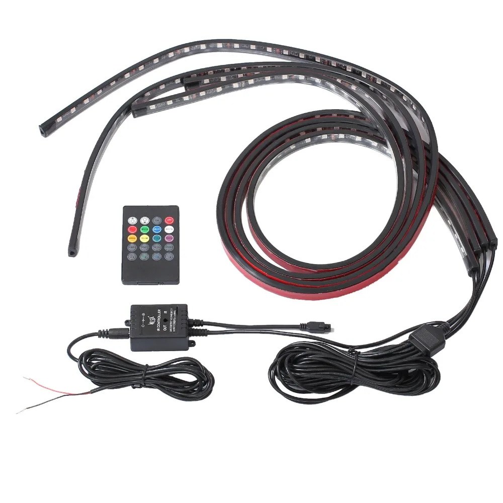 Neoteck 4 шт. RGB светодиодный 8 цветов под Автомобильная трубка полоса светящийся