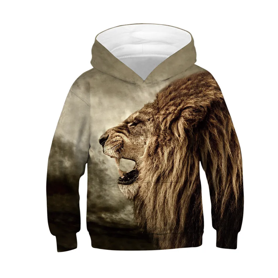 

Autumn Winter Children Harajuku Style 3D Hoodies Kids Colorful Galaxy Animal Lion Print Sweatshirts Boys Girls Fashion Pullover