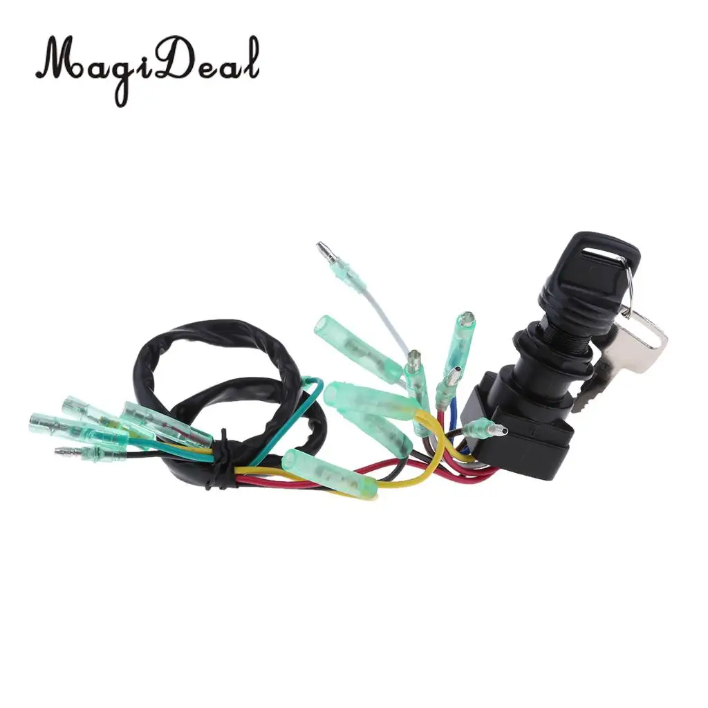 MagiDeal Marine Boat Outboard Motor Engine Ignition Switch Assembly with 2 Keys for Flatable Fishing Canoe Kayak Boat Dinghy