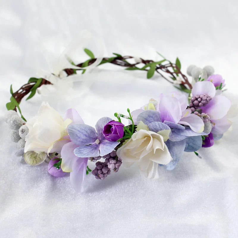 12 цветов Элегантный свадебный венок цветок повязка для волос цветочный венок-корона для фестиваля свадьба пляж