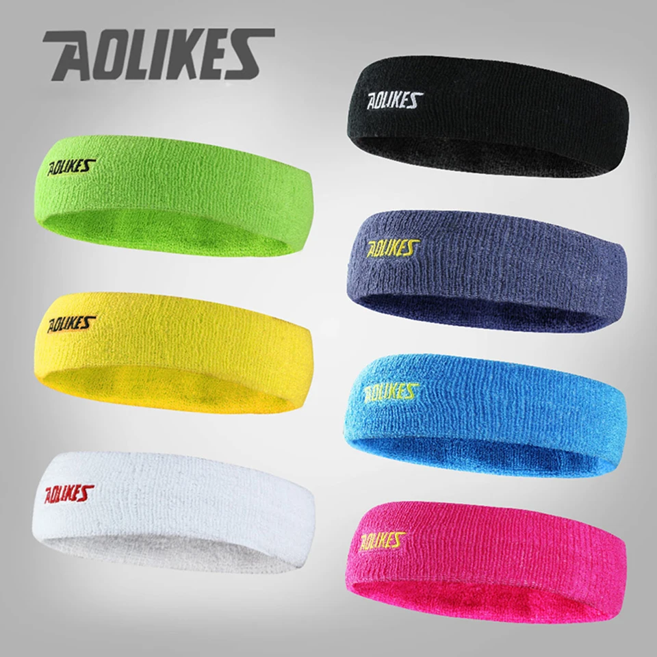 AOLIKES Высококачественная хлопковая повязка от пота для мужчин Sweatband wo мужские головные повязки для йоги Налобные повязки на голову спортивная безопасность