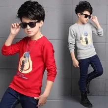 2016 Winter boys plus velvet bottoming shirt kid boys cotton cartoon pattern coat