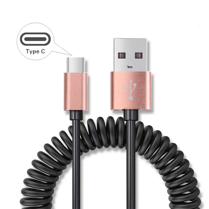 Весенний usb кабель Type C для Xiaomi Mi Max 3 Pro/Black Shark 2/Black Shark/Redmi Note 7 Pro металлический