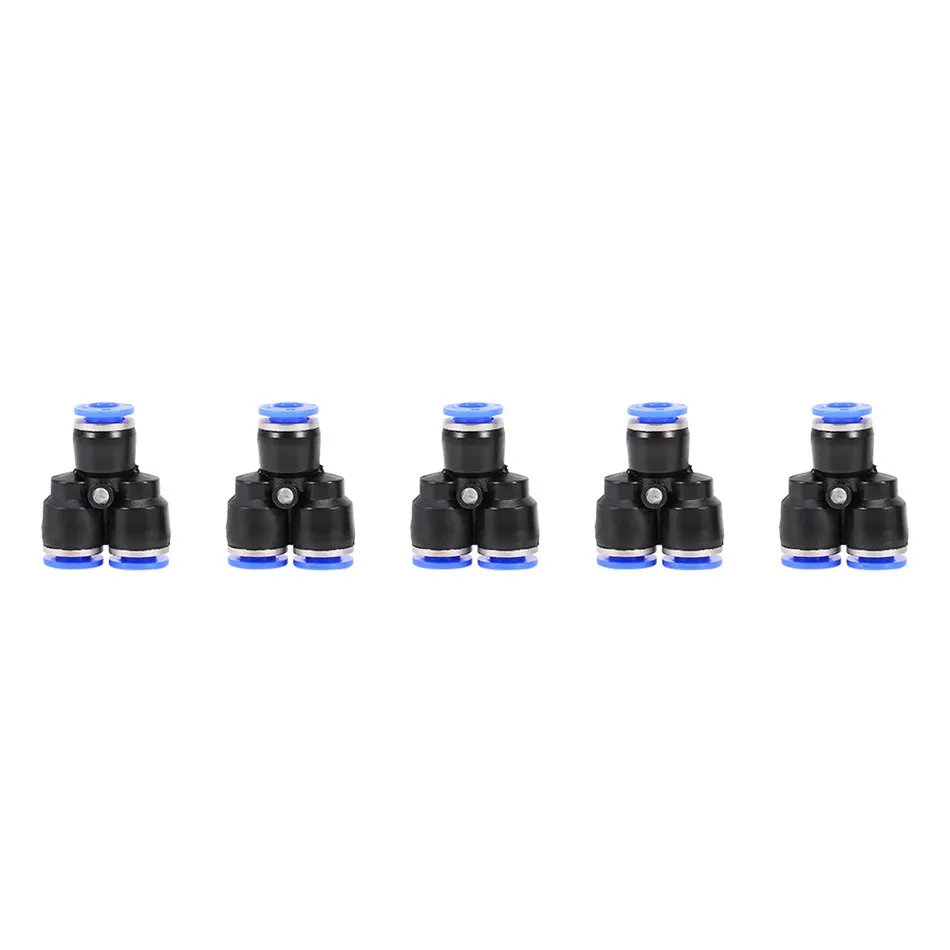 

5 Pcs Pneumatic Y Union Connector Pneumatic Components Fittings Pneumatic 6/8/10/12mm Tube Push in Connector Y Union