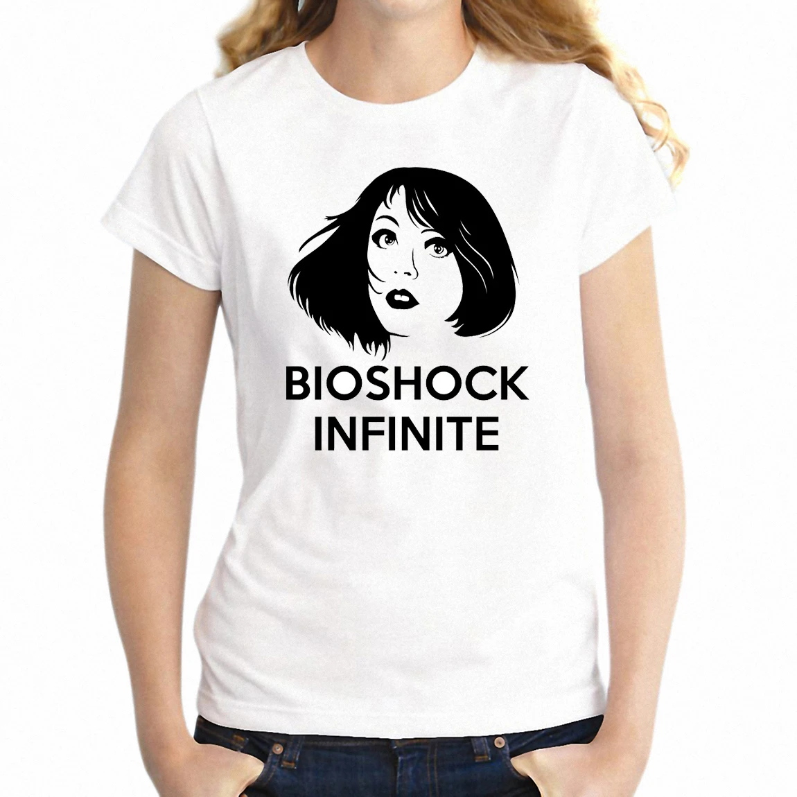 Летняя женская футболка с Элизабет Bioshock Infinite Gaming Gamer топы коротким рукавом для