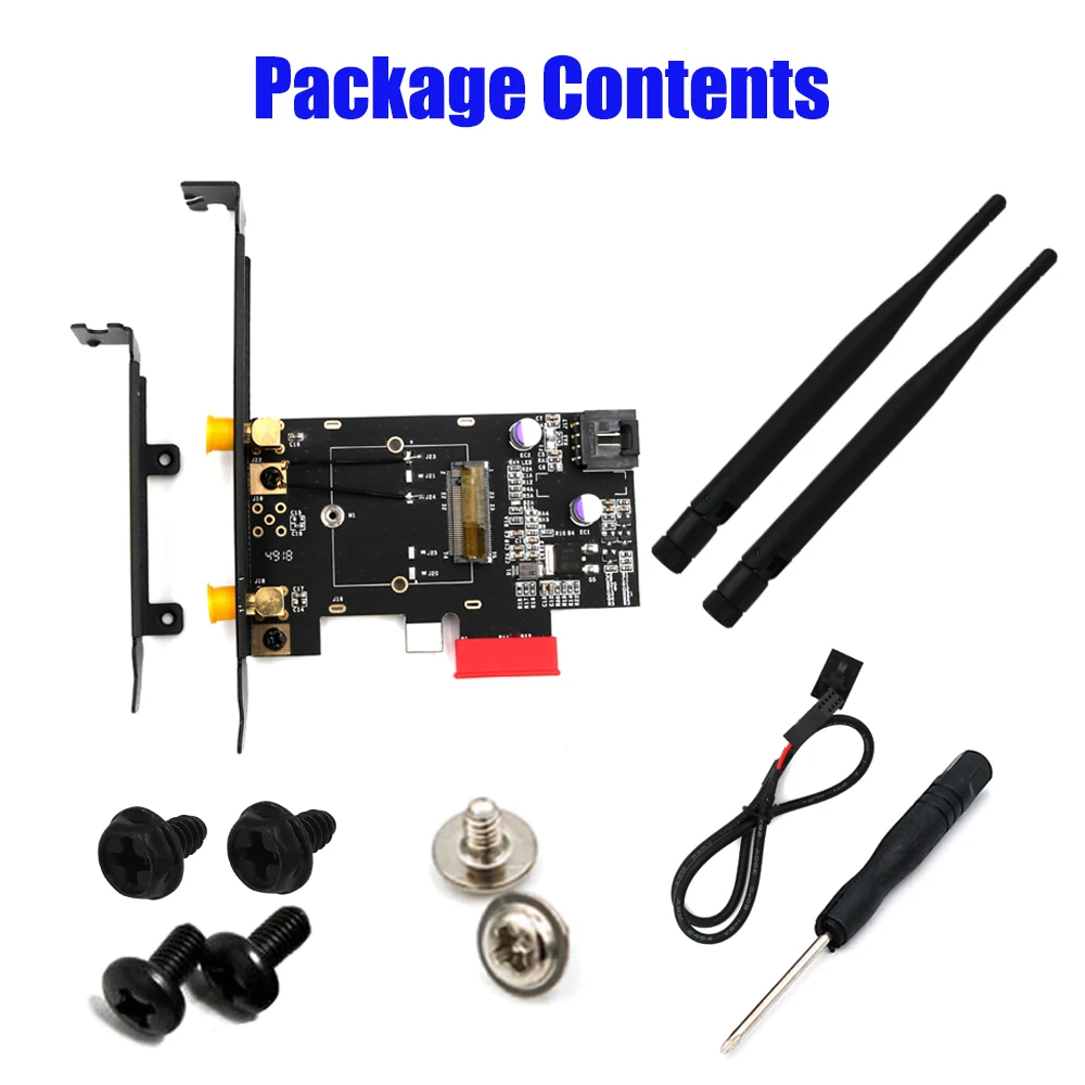 Сетевой адаптер M.2 Wifi/карта PCI E 1X Wifi AC 5 ГГц 2x 5dBi WiFi антенна ключ NGFF Wi Fi Bluetooth