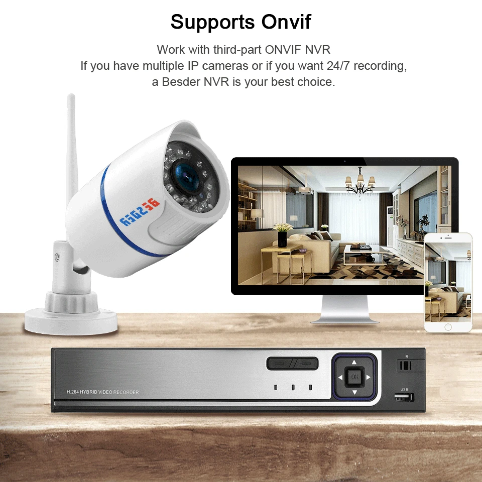 BESDER аудио 1080P 720P Wi Fi IP камера система наблюдения с микрофоном уличная