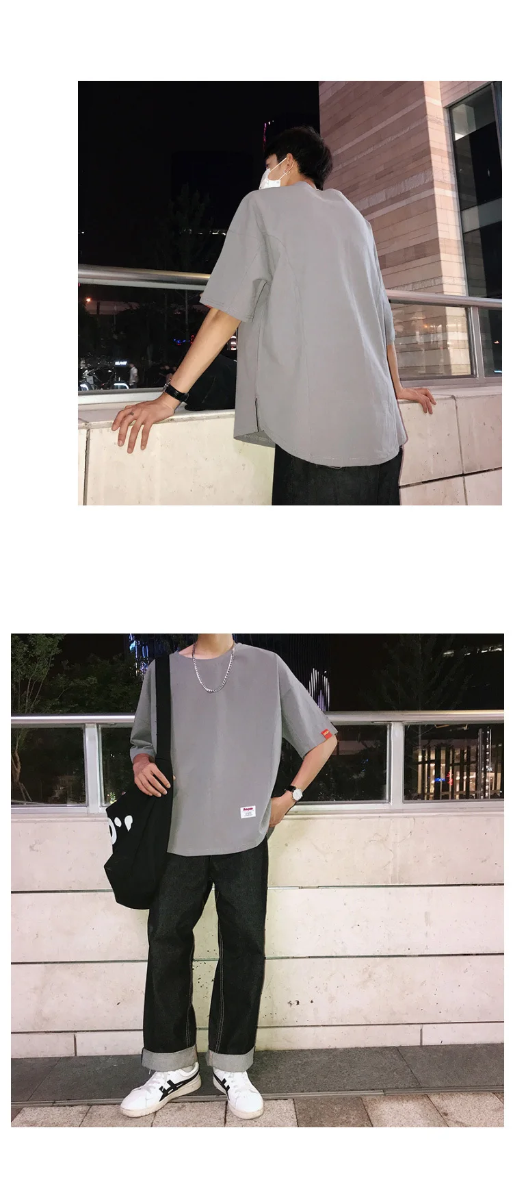 Летняя мужская модная брендовая мужская хлопковая одежда футболки с короткими рукавами белого/серого/черного/хаки большого размера