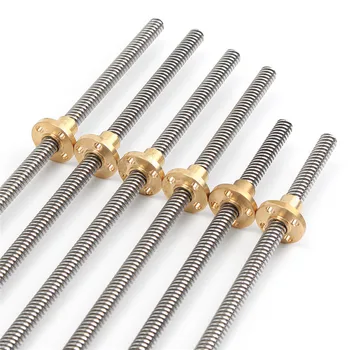 

8mm Lead Screw Threaded Rod T8 Trapezoidal 150/200/250/300/400/500mm Stainless Steel for 3D Printer kit parts Accessories